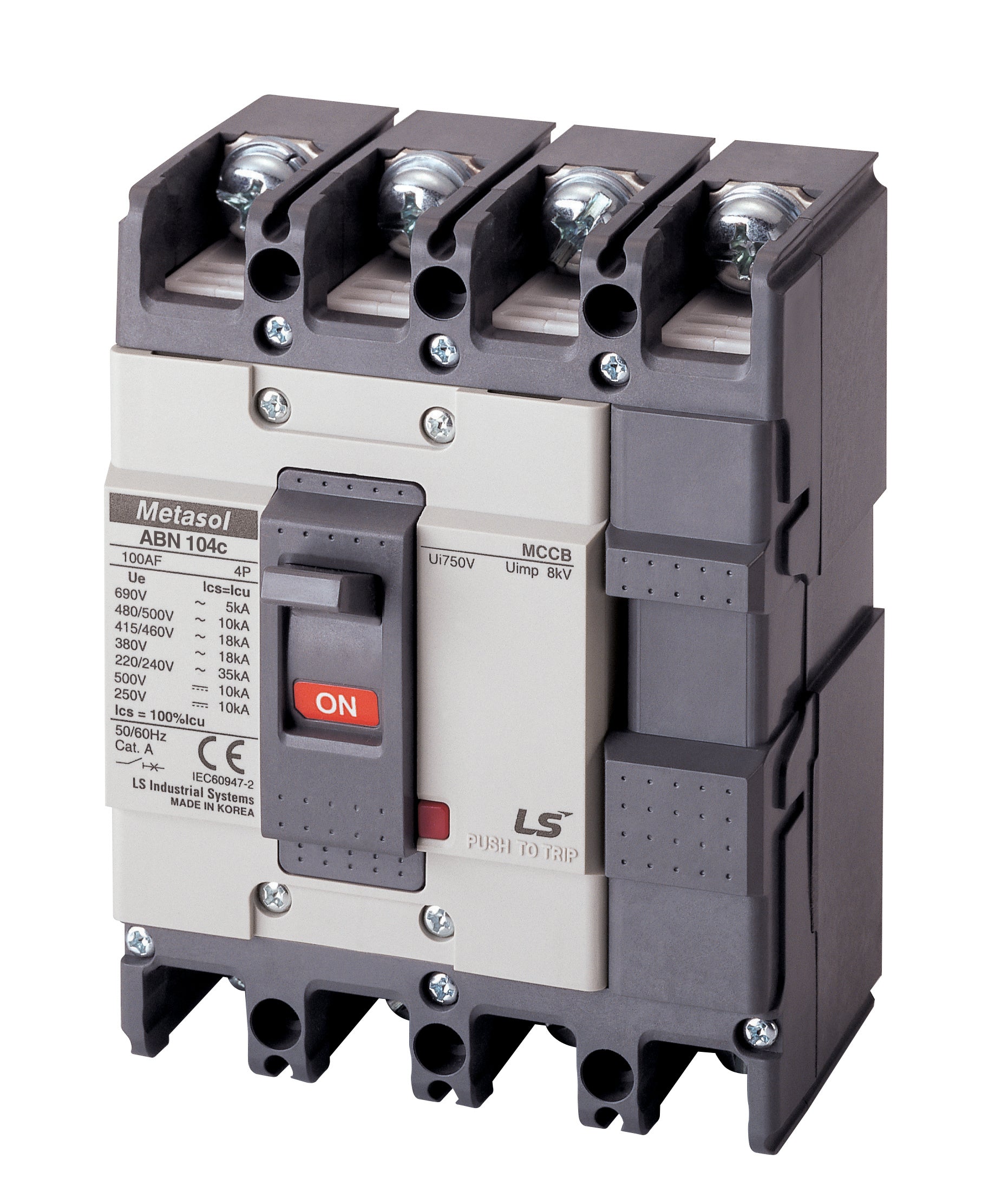 METASOL ABN104C 4P 100A 18kA MCCB Breaker