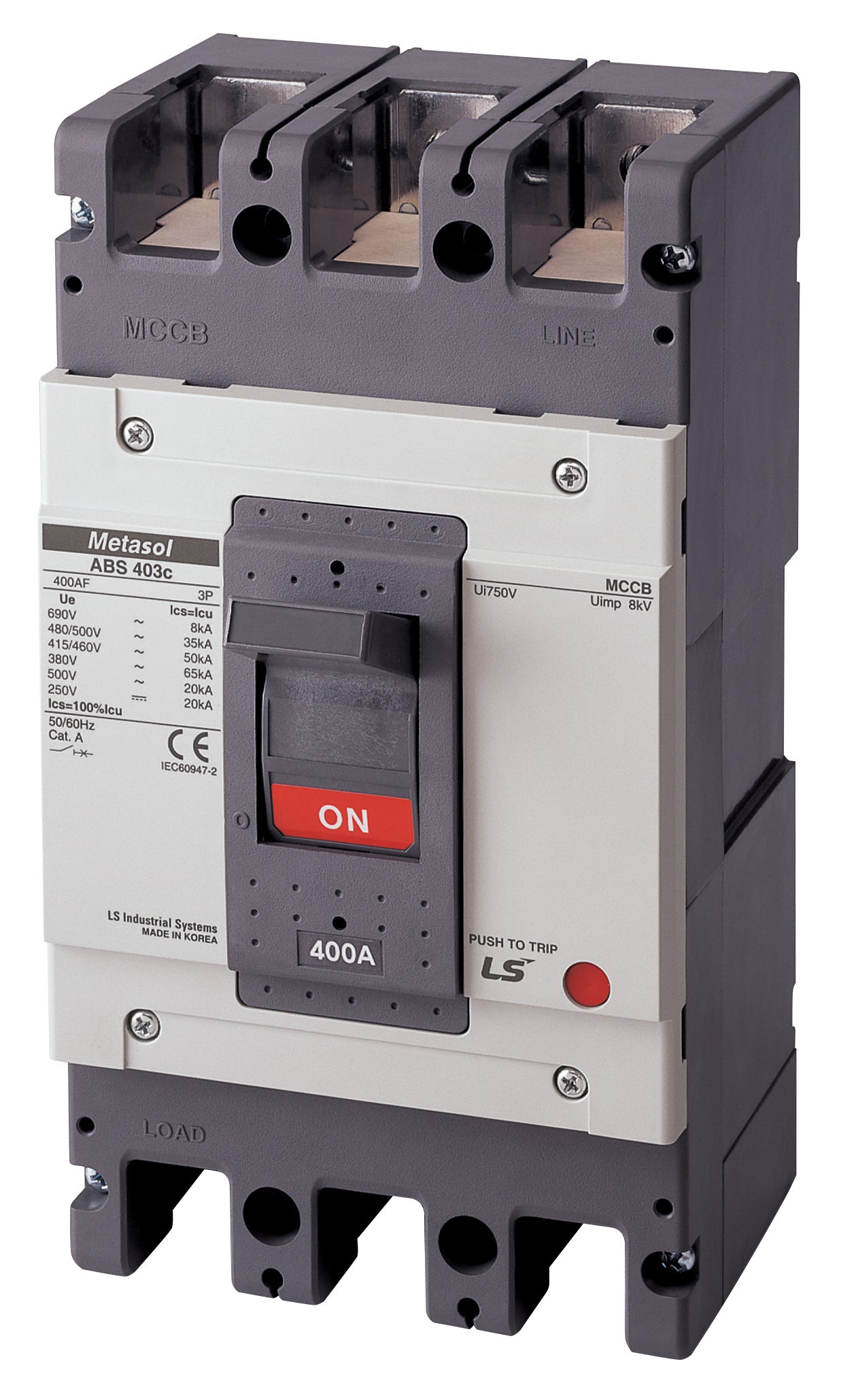 METASOL ABS402C 2P 400A 50kA MCCB Breaker